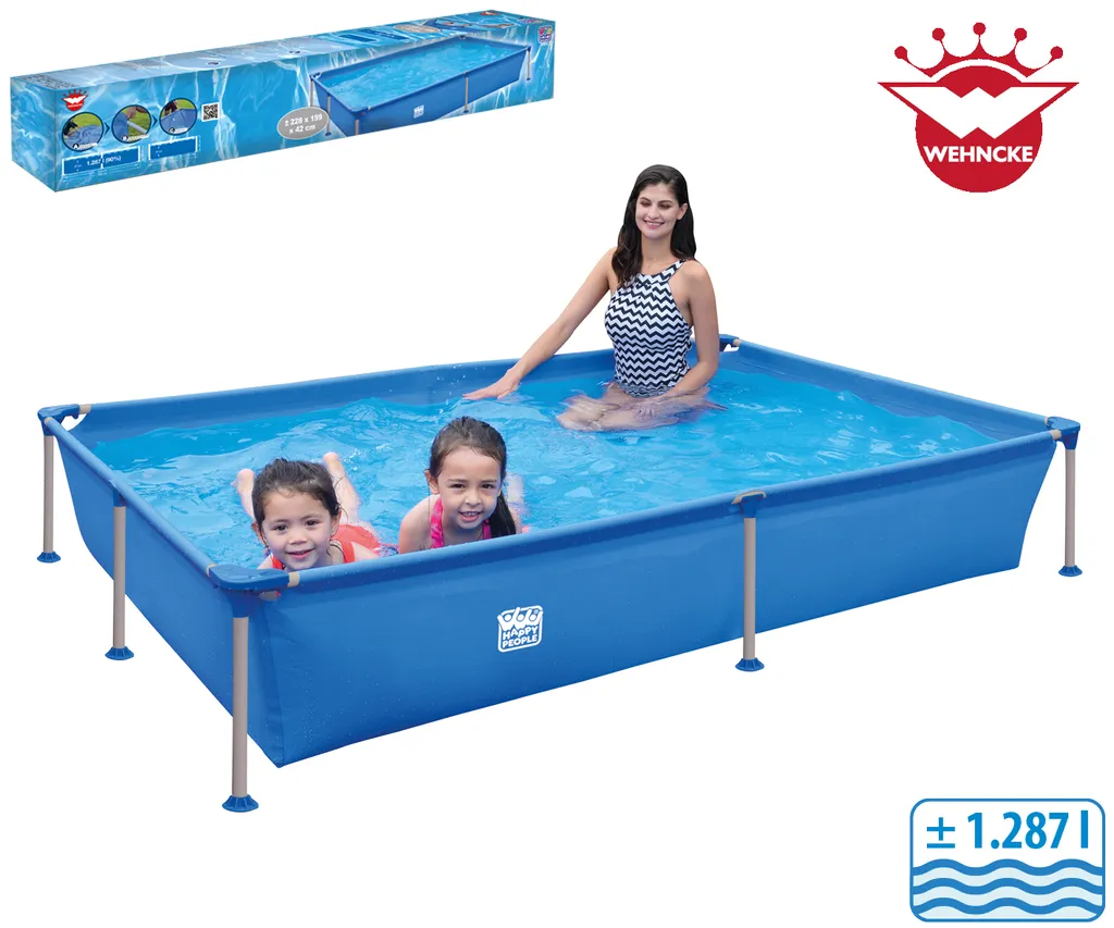 Wehnke - Happy People 77516 - Stahlrahmen / Frame Pool Rechteckig 228x159x42 Cm, Blau - Ohne Pumpe 5 Wehnke - Happy People 77516 - Stahlrahmen / Frame Pool Rechteckig 228x159x42 Cm, Blau - Ohne Pumpe – Bild 3