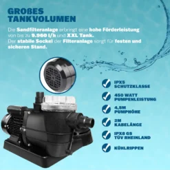 Monzana Sandfilteranlage Mit Vorfilter XXL Tank 9960 L/h Filteranlage Pool Sandfilter -Bestintex Geschaft 53a16c0e826da6531a166181ba90aefd
