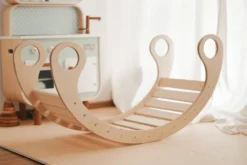 XXL Kletterbogen Mit Rutsche Und Kletterbrett - Indoor Bogenwippe Klettergerüst Für Kinder I Handgemachtes Kletterdreieck Und Montessori Schaukel I Wippe 100x40x50 -Bestintex Geschaft 54e077d21118ce7ebec0ca78510a1d4b