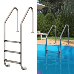 Poolleiter Einbauleiter 3 Stufen Schwimmbadleiter V2A Edelstahl Pool Einstieg