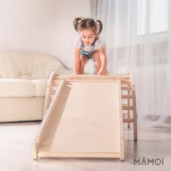 MAMOI® Kletterbogen Mit Rutsche, Kletterdreieck, Baby Klettern, Regenbogenwippe Aus Holz, Holzbogen Für Kinder, Rutschbrett Für Spielplatz, Klettergerüst Indoor Ab 1/2/3 Jahre -Bestintex Geschaft 5735676e92a6507491deb6c5138914b5