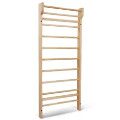 COSTWAY Klettergerüst Sprossenwand Turnwand Heimsportgerät Gymnastik Fitness 195x80x14cm Holz