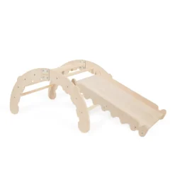 MAMOI® Kletterbogen Mit Rutsche, Kletterdreieck, Baby Klettern, Regenbogenwippe Aus Holz, Holzbogen Für Kinder, Rutschbrett Für Spielplatz, Mini Klettergerüst Indoor Ab 1/2/3 Jahre -Bestintex Geschaft 575b63ced82cc8a4bd523d76df3a58e4