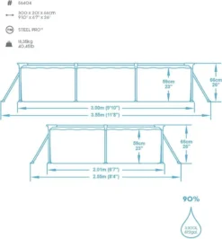 Bestway® Steel Pro™ Frame Pool Ohne Pumpe 300 X 201 X 66 Cm, Blau, Eckig -Bestintex Geschaft 57a91873e76f3c57d31438be2c23071c