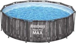Bestway® Steel Pro MAX™ Frame Pool-Set Mit Filterpumpe Ø 366 X 100 Cm, Holz-Optik (Mooreiche), Rund -Bestintex Geschaft 586cd58747581c778a1c2a436a750b16