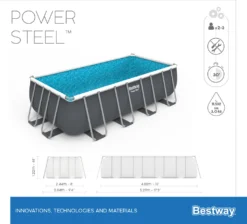 Bestway® Power Steel™ Frame Pool Komplett-Set Mit Filterpumpe 488 X 244 X 122 Cm, Grau, Eckig -Bestintex Geschaft 58c15890a42042804118ca314a3c31e0