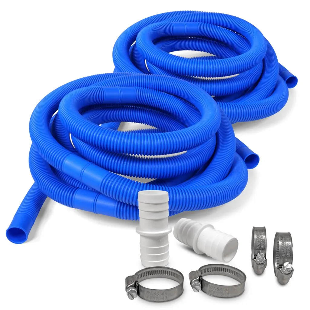 SET> 2x 6,60m Schwimmbad Schlauch, Blau Ø 32mm 3 SET> 2x 6,60m Schwimmbad Schlauch, Blau Ø 32mm