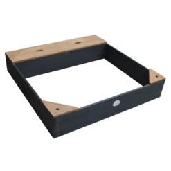 AXI Sandkasten Amy Aus Holz Mit Abdeckplane In Anthrazit & Braun | Sand Kasten Mit Abdeckung Für Kinder Mit Sitzbank, Sitzecken & Stauraum | 115 X 115 Cm -Bestintex Geschaft 5ae220650a8147ec66575bb70f628852