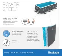 Bestway® Power Steel™ Frame Pool Komplett-Set Mit Filterpumpe 488 X 244 X 122 Cm, Grau, Eckig -Bestintex Geschaft 5d3251de5318af6bbcb37bcd0f68efcc
