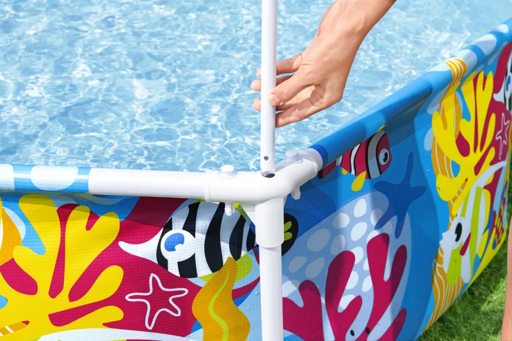 Bestway® Steel Pro™ Aufstellpool Mit Sonnenschutzdach "Splash-in-Shade" Ohne Pumpe Ø 183 X 51 Cm, Buntes Unterwasser-Design, Rund 19 Bestway® Steel Pro™ Aufstellpool Mit Sonnenschutzdach "Splash-in-Shade" Ohne Pumpe Ø 183 X 51 Cm, Buntes Unterwasser-Design, Rund – Bild 17