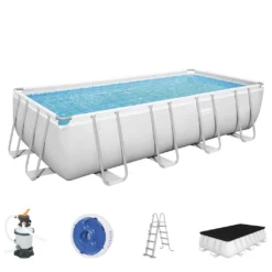 Bestway Power Steel™ Frame Pool Komplett-Set, Eckig, Mit Sandfilteranlage, Sicherheitsleiter & Abdeckplane 488 X 244 X 122 Cm 17 Bestway Power Steel™ Frame Pool Komplett-Set, Eckig, Mit Sandfilteranlage, Sicherheitsleiter & Abdeckplane 488 X 244 X 122 Cm -Bestintex Geschaft 60e0f7e512a42b6b64b81301026aef82