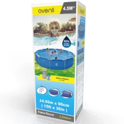 Avenli® Frame Pool Komplettset 450 X 90 Cm, Aufstellpool Rund, Mit Pumpe, Blau -Bestintex Geschaft 613d027ceee7e1908e6f7e449eb01a8a