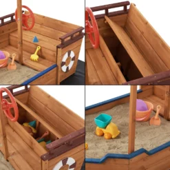 Sandkasten Grömitz 103 X 160 X 78 Cm Segelschiff Sandkiste Mit Sonnendach Sandbox Mit Aufklappbarer Sitzbank Tannenholz -Bestintex Geschaft 61ba1e27b8db5670d3b8e98232578a52