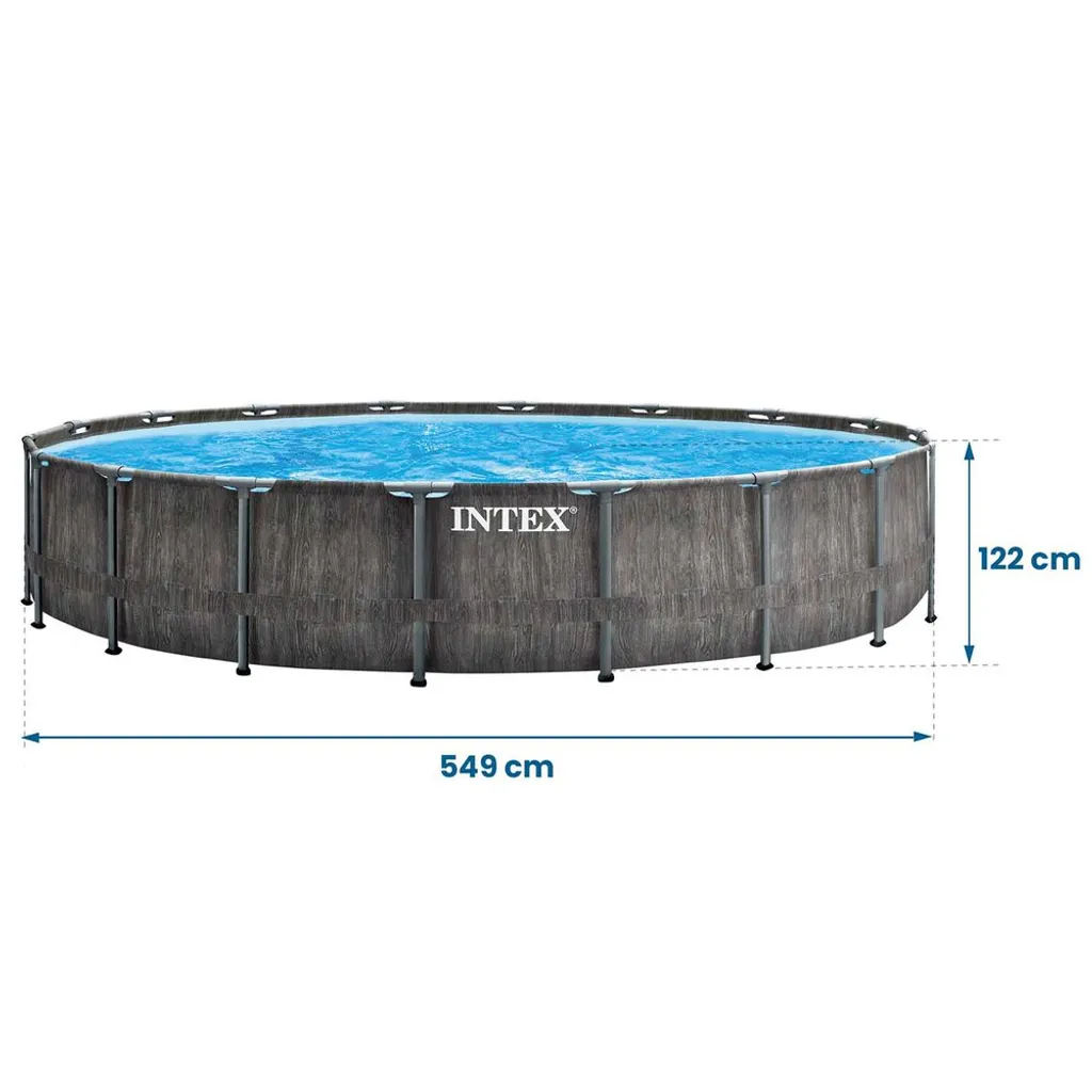 Intex 26744 Rund Aufstellpool Prism Frame Greywood 549x122 CmGestalten: Rund, Maße: 5 - 5,99 M, Filterpumpe: 28636 11 Intex 26744 Rund Aufstellpool Prism Frame Greywood 549x122 CmGestalten: Rund, Maße: 5 - 5,99 M, Filterpumpe: 28636 – Bild 9