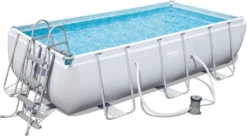 Bestway Power Steel™ Frame Pool-Set, Eckig, Mit Filterpumpe & Sicherheitsleiter 404 X 201 X 100 Cm -Bestintex Geschaft 62c8b1a028f01bf0c684bc7f85270b75