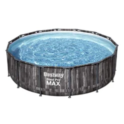 Bestway® Steel Pro MAX™ Auftstellpool-Komplett-Set Mit Filterpumpe Ø 427 X 107 Cm, Holz-Optik (Mooreiche), Rund -Bestintex Geschaft 637c155619f62445f83fe25f81555834