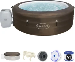 Bestway Whirlpool Outdoor 196x61cm | Filterpumpe | 40°C Beheizter Pool | LAY-Z SPA Selbst Aufblasend Massagefunktion -Bestintex Geschaft 63f1218ac9d45898e30a59a3e52d0b1b