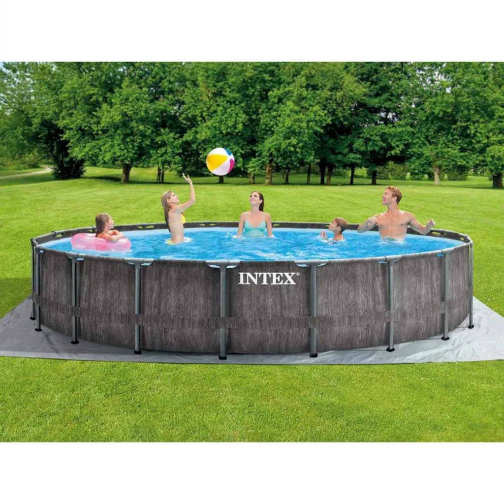 Intex 26744 Rund Aufstellpool Prism Frame Greywood 549x122 CmGestalten: Rund, Maße: 5 - 5,99 M, Filterpumpe: 28636 5 Intex 26744 Rund Aufstellpool Prism Frame Greywood 549x122 CmGestalten: Rund, Maße: 5 - 5,99 M, Filterpumpe: 28636 – Bild 3