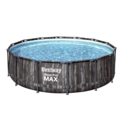 Bestway® Steel Pro MAX™ Auftstellpool-Komplett-Set Mit Filterpumpe Ø 427 X 107 Cm, Holz-Optik (Mooreiche), Rund -Bestintex Geschaft 6641d1bfc4866311a30f6c397c7e0a25