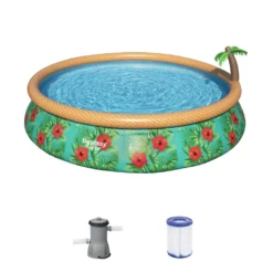Bestway Fast Set™ Pool-Set Mit Filterpumpe "Paradise Palms", Rund, 457x84cm, 57416 -Bestintex Geschaft 665362a42c963fb27919d29265f65c60