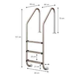 Poolleiter Einbauleiter 3 Stufen Schwimmbadleiter V2A Edelstahl Pool Einstieg -Bestintex Geschaft 66f4af8a69e34b993bd23a2750054425