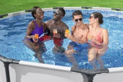 Bestway® Steel Pro MAX™ Aufstellpool Komplett-Set Mit Filterpumpe Ø 396 X 122 Cm, Lichtgrau, Rund -Bestintex Geschaft 67b888ef12fca4f664ced4371922caa8