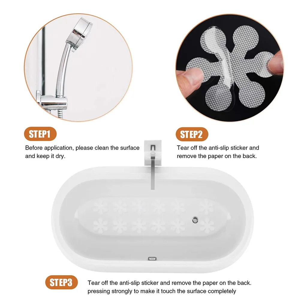 Anti Rutsch Sticker, Aufkleber Rutschstopper Für Dusche Badewanne Treppen Schneeflocke Antirutsch Sticker Sicherheit Im Badezimmer 8 Anti Rutsch Sticker, Aufkleber Rutschstopper Für Dusche Badewanne Treppen Schneeflocke Antirutsch Sticker Sicherheit Im Badezimmer – Bild 6
