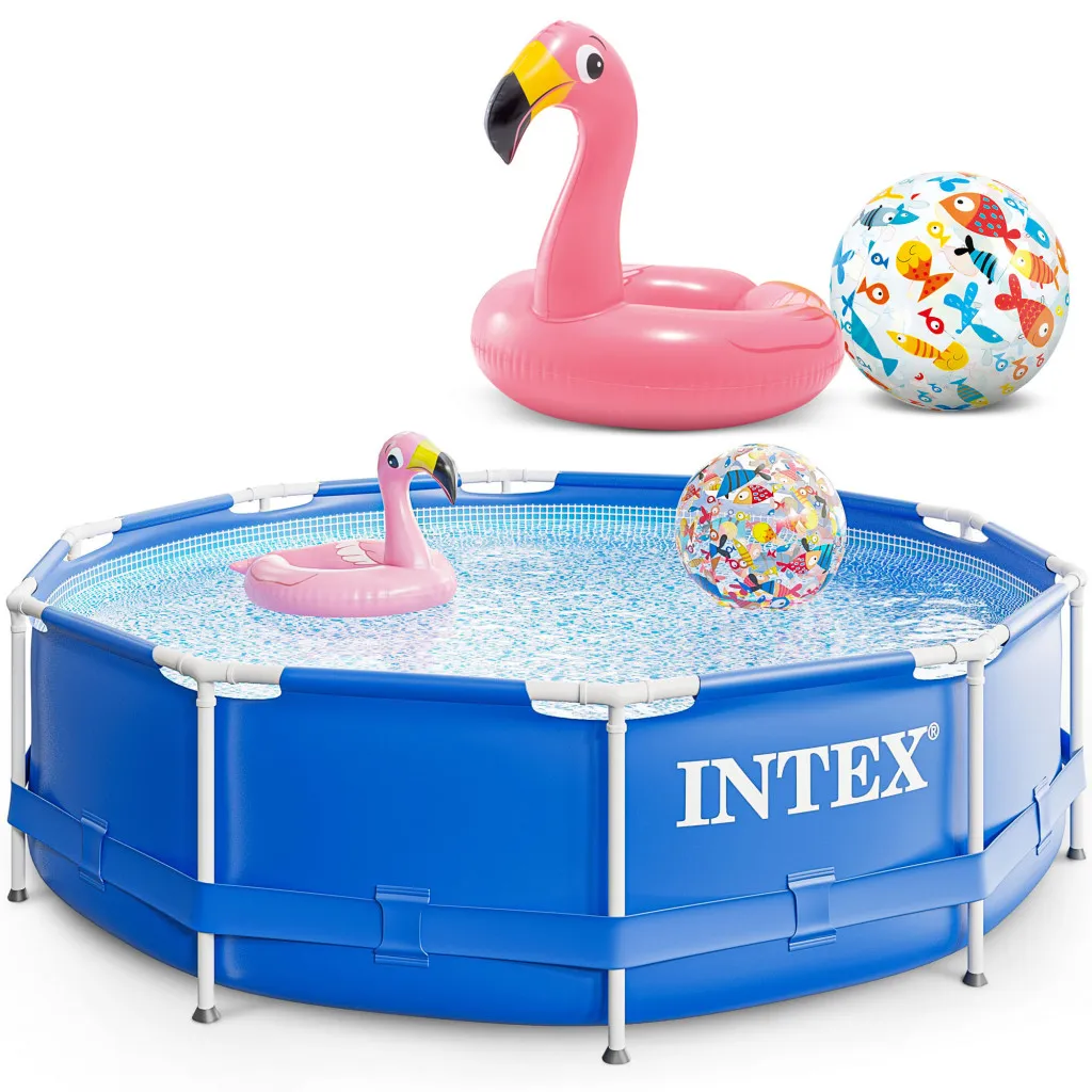 Intex 305x76 Cm Prism Metal Frame Swimming Pool Schwimmbecken 28200 Mit Extra-Zubehör Wie: Schwimmreifen Und Strandball 3 Intex 305x76 Cm Prism Metal Frame Swimming Pool Schwimmbecken 28200 Mit Extra-Zubehör Wie: Schwimmreifen Und Strandball