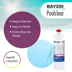 6 X 1 Liter BAYZID® Poolclear - Trübungsbeseitigung Für Pool-Filter Mit Kartuschen & Filterballs