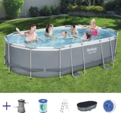 BESTWAY 56448 Power Steel Frame Swimmingpool Pumpe Leiter Cover 488x305x107cm -Bestintex Geschaft 6b7b23e346bc502ef79f4b59a8562717