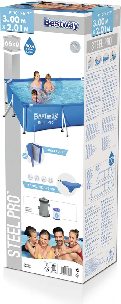 BESTWAY 56411 Steel Pro Frame Swimmingpool Filterpumpe Rechteckig 300x201x66cm 7 BESTWAY 56411 Steel Pro Frame Swimmingpool Filterpumpe Rechteckig 300x201x66cm – Bild 5