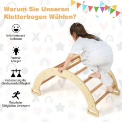 COSTWAY Bogen Mit Weichem Kissen, Kletterbogen Für Kinder Kleinkinder, Bogenwippe Aus Holz, Spielbogen Für Drinnen Und Draußen 10 COSTWAY Bogen Mit Weichem Kissen, Kletterbogen Für Kinder Kleinkinder, Bogenwippe Aus Holz, Spielbogen Für Drinnen Und Draußen -Bestintex Geschaft 6d8f774761dbef0117f37aa5e5259577