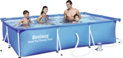 Bestway Frame Pool Deluxe Splash-Steel Pro 300 X 200 X 66 Cm, Mit Ablassventil, 3300 L