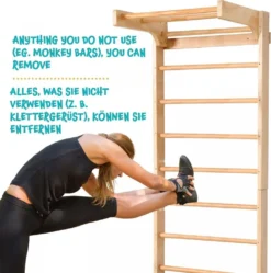 Physionics® Sprossenwand Set - Für Kinder/Erwachsene, Inkl. Klimmzugstange/Ringe/Trapez/Schrägbrett/Strickleiter, Aus Holz, Bis 100kg 15 Physionics® Sprossenwand Set - Für Kinder/Erwachsene, Inkl. Klimmzugstange/Ringe/Trapez/Schrägbrett/Strickleiter, Aus Holz, Bis 100kg -Bestintex Geschaft 6f0caf23b0362356cd905af0c634d0a6