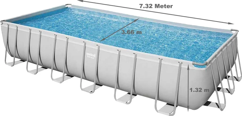 Bestway Power Steel™ Frame Pool Komplett-Set, Eckig, Mit Sandfilteranlage, Sicherheitsleiter & Abdeckplane 732 X 366 X 132 Cm 20 Bestway Power Steel™ Frame Pool Komplett-Set, Eckig, Mit Sandfilteranlage, Sicherheitsleiter & Abdeckplane 732 X 366 X 132 Cm – Bild 18
