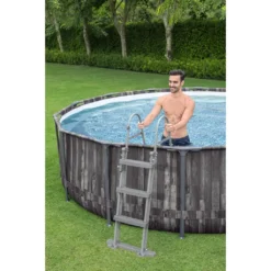 Bestway® Steel Pro MAX™ Auftstellpool-Komplett-Set Mit Filterpumpe Ø 427 X 107 Cm, Holz-Optik (Mooreiche), Rund -Bestintex Geschaft 715f8df61e0dab215adde1c44ee71152