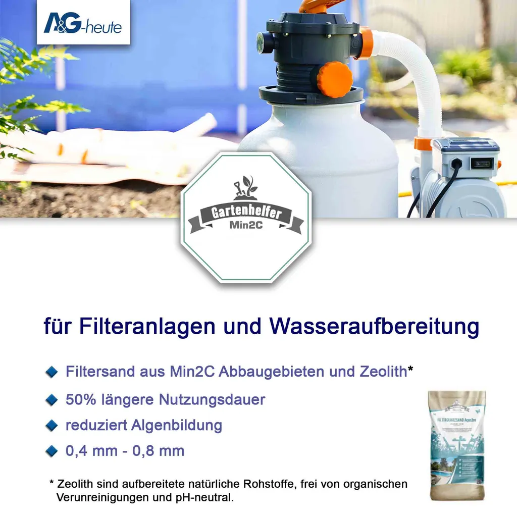 A&G-heute AquaZeo 25kg Filtersand Körnung 0.4-0.8 Mm Poolfilter Teichfilter Quarzsand Für Sandfilteranlagen Feuergetrocknet 7 A&G-heute AquaZeo 25kg Filtersand Körnung 0.4-0.8 Mm Poolfilter Teichfilter Quarzsand Für Sandfilteranlagen Feuergetrocknet – Bild 5