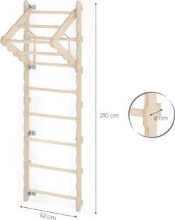 MAMOI® Klettergerüst Indoor, Sprossenwand Für Kinderzimmer, Kletterwand Und Spielgeräte, Turngeräte Mit Klimmzugstange Für Drinnen, Sportgeräte Ab 3 Jahren -Bestintex Geschaft 74f978150ce2c6476376cda944bb8ef2