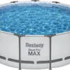 Bestway® Steel Pro MAX™ Frame Pool Komplett-Set Mit Filterpumpe Ø 396 X 122 Cm, Lichtgrau, Rund