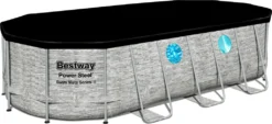 Bestway® Power Steel™ Swim Vista Series™ Frame Pool Komplett-Set Mit Filterpumpe 549 X 274 X 122 Cm, Steinwand-Optik (Cremegrau), Oval -Bestintex Geschaft 75b1ba438e1526d067241259ce3091b1