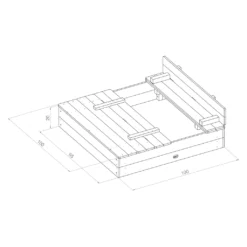 AXI Sandkasten Ella Aus Holz Mit Deckel | Sand Kasten Mit Sitzbank & Abdeckung Für Kinder In Anthrazit & Braun | 100 X 95 Cm -Bestintex Geschaft 774a478f7ba27b2f0a91ba54b6a423ce