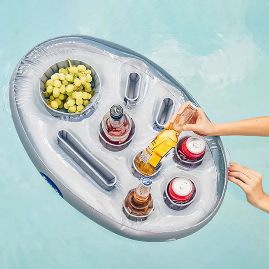 70*50cm Aufblasbar Getränkehalter Schwimmende Becherhalter Snackhalter Weintisch Tragbarer Picknicktisch Für Pool Party 6 70*50cm Aufblasbar Getränkehalter Schwimmende Becherhalter Snackhalter Weintisch Tragbarer Picknicktisch Für Pool Party – Bild 4