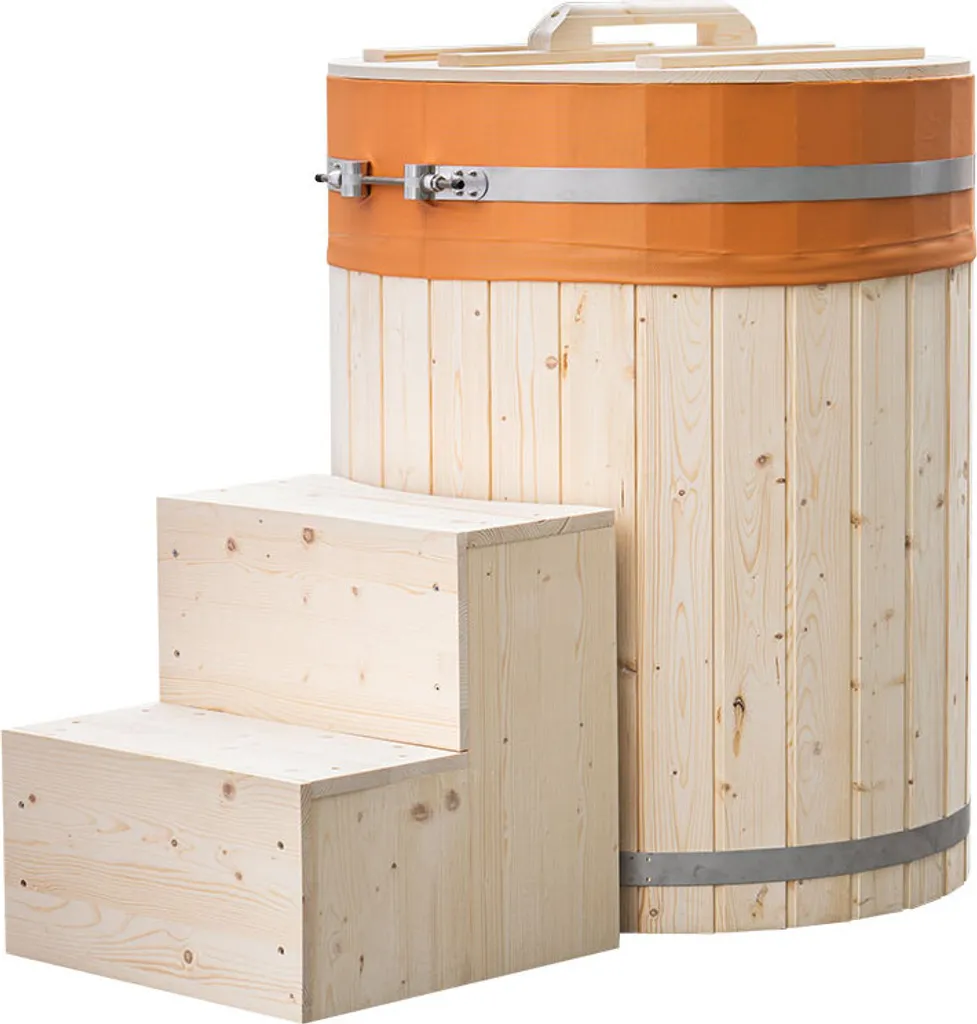 HOME DELUXE - Cold Tub / Badefass (180cm) ARUM - Aus Nordischer Fichte, Mit Integriertem Sitz I Badebottich, Eispool 9 HOME DELUXE - Cold Tub / Badefass (180cm) ARUM - Aus Nordischer Fichte, Mit Integriertem Sitz I Badebottich, Eispool – Bild 7