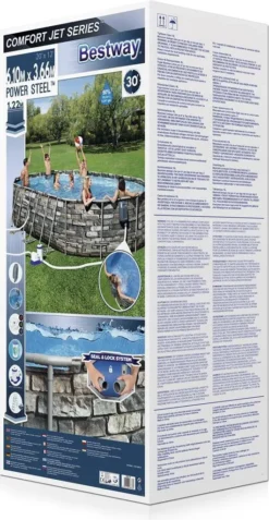 Bestway® Power Steel™ Comfort Jet Series™ Frame Pool-Set Mit Filterpumpe 610 X 366 X 122 Cm, Steinwand-Optik (Naturstein), Oval -Bestintex Geschaft 780ebbc11a8d77a6bd164a8d4299f0ed