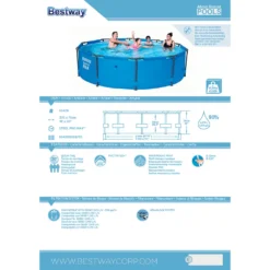 Bestway Frame Pool “Steel Pro™” 305x76 Cm - Rund - 4.678 L; 56406 -Bestintex Geschaft 793eea03200b99b433409fb03727fef5