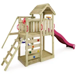 WICKEY Spielturm Klettergerüst MultiFlyer Holzdach Mit Schaukel & Rutsche, Kletterturm Mit Holzdach, Sandkasten, Leiter & Spiel-Zubehör - Violett 11 WICKEY Spielturm Klettergerüst MultiFlyer Holzdach Mit Schaukel & Rutsche, Kletterturm Mit Holzdach, Sandkasten, Leiter & Spiel-Zubehör - Violett -Bestintex Geschaft 7a9601026d4d1dcd389e39b7d9df097d