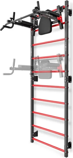Marbo Sport Set MHU1 | Sprossenwand Zur Wandmontage 230 X 81 Cm MH-U204 + Multifunktionelle Klimmzugstange Für Die Wandmontage (2in1) MH-U205