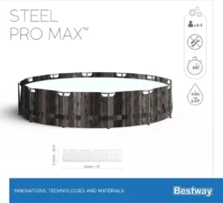 Bestway® Steel Pro MAX™ Frame Pool-Set Mit Filterpumpe Ø 366 X 100 Cm, Holz-Optik (Mooreiche), Rund -Bestintex Geschaft 7d2b3428b064b70c8946e02e410d18d2