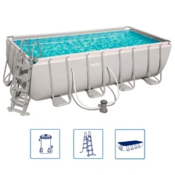 Bestway Power Steel™ Frame Pool Komplett-Set, Eckig, 488x244x122cm, 56670 -Bestintex Geschaft 7e9d10d99b33f996b9d2f47020d3db40