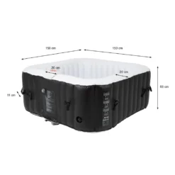 ECD Germany Aufblasbarer Whirlpool In-Outdoor Für 4 Personen, 100 Massagedüsen, LED-Display, 150x150 Cm, 600L, Extra-Zubehör, Seifenblase Jacuzzi Spa Pool Massage Heizung Wellness, Für Garten/Terrasse -Bestintex Geschaft 7ffdaf01ec55ccff82902ecdaab56f70